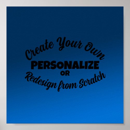 Shaded Color Customizable Background _ Blue Poster