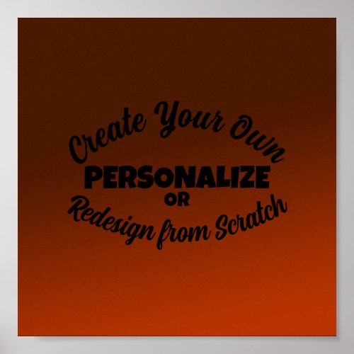 Shaded Color Customizable Background _ Orange  Poster
