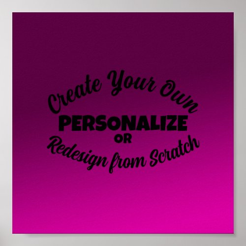 Shaded Color Customizable Background _ Pink Poster