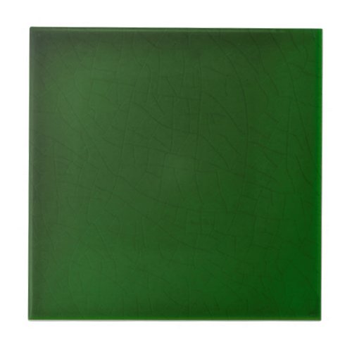 Shaded Dark Green Faux Crackle Repro Victorian Ceramic Tile