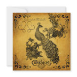 Shaded Gold Vintage Peacock Wedding Invitation