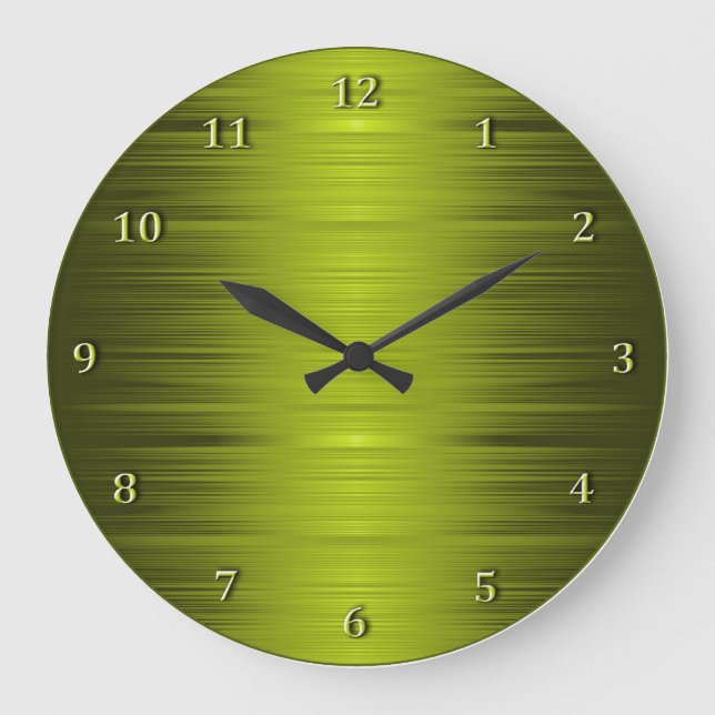 Shaded Olive Moss Green Wall Clock (Front)