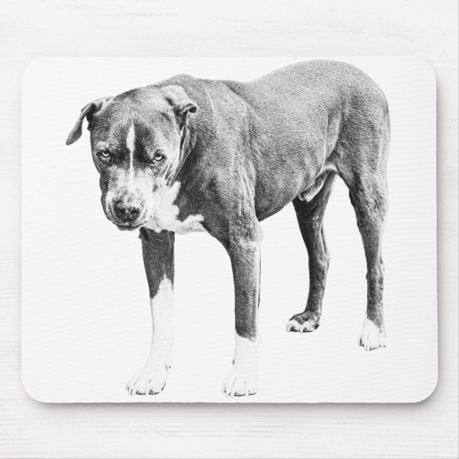 Shaded Pit Bull Desk Pad Mouse Pad (Front)