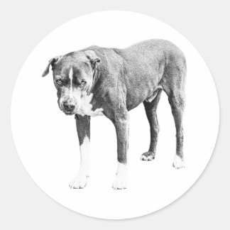 Shaded Pit Bull Stand Sticker
