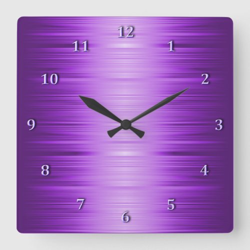 Shaded Purple Violet Lavender Square Wall Clock