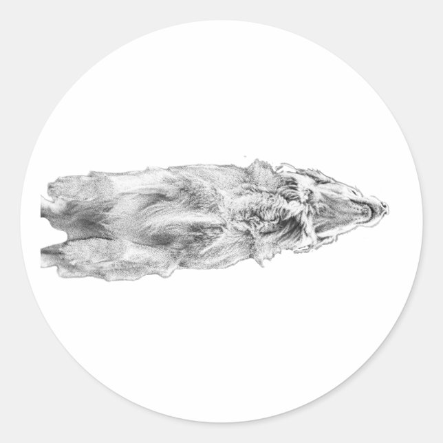 Shaded retriever, soft look classic round sticker (Front)