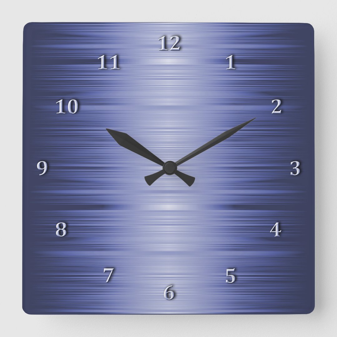 Shaded Sapphire Navy Blue Square Wall Clock Zazzle