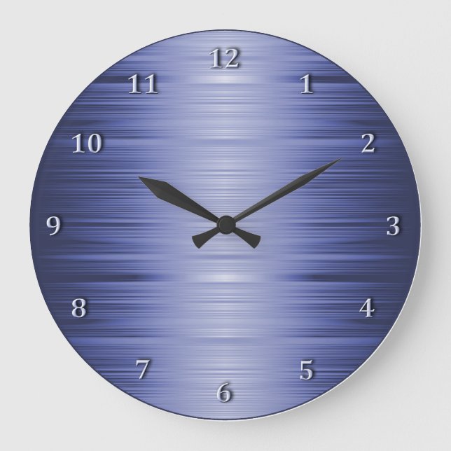 Shaded Sapphire Navy Blue Wall Clock (Front)