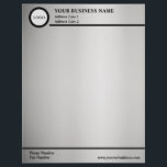 Shaded Silver Gray Minimalist Letterhead<br><div class="desc">A shaded silver gray background,  with space for your logo and business information is a professional,  minimalist,  and simple letterhead design.  The back is the same silver gray as the front,  without logo,  text,  or lines.</div>
