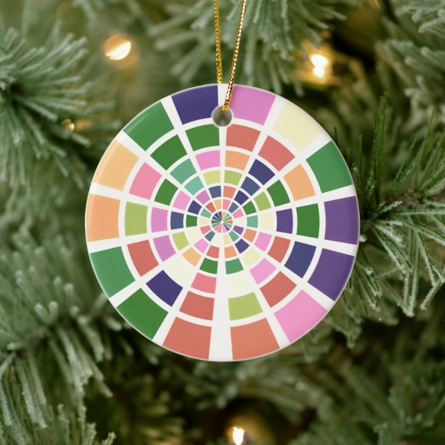 Shades and Hues of Color Wheel Ceramic Ornament (Tree)