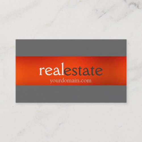 Shades Gray Orange Real Estate Agent Business Card