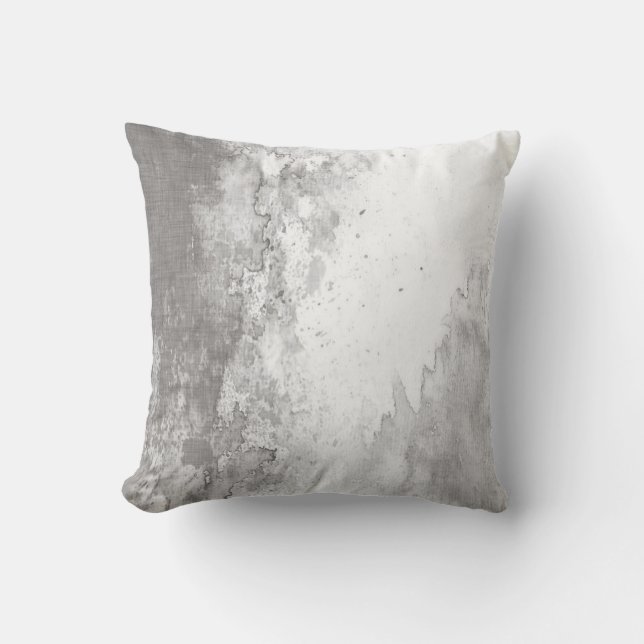 Shades Gray/White Abstract Decor Pillow (Front)