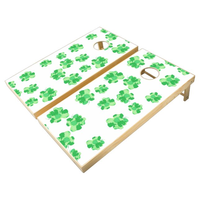 Shades Green Shamrock of Shamrocks Corn Toss Game (Angled)