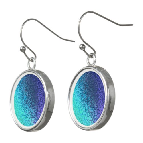 Shades in Blue Shiny Abstract Drop Earrings