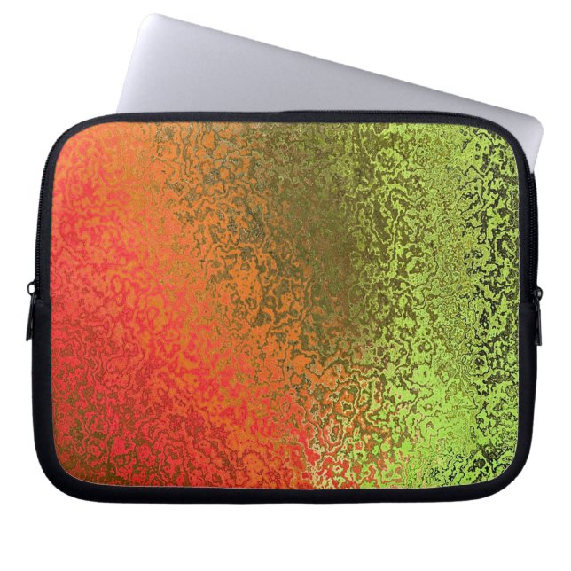 Shades in Orange and Green Laptop Sleeve (Front)