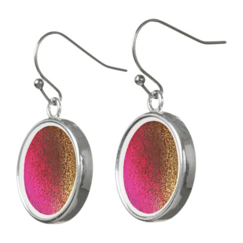 Shades in Pink  Bronze Abstract Drop Earrings