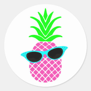 "Shades of a Pineapple" Classic Round Sticker