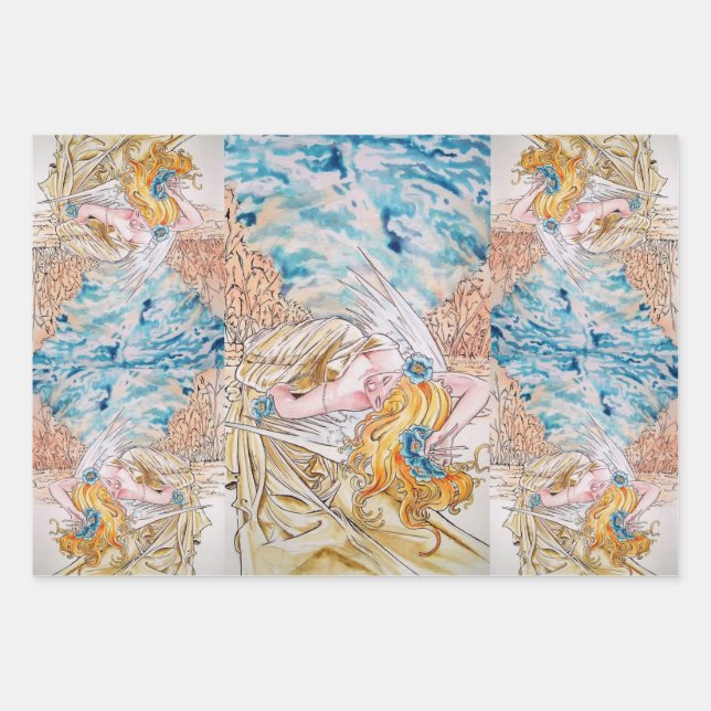 Shades of Angels  Wrapping Paper Sheets (Front 3)