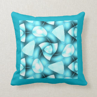 Shades of Aqua Twisted Geometrics Throw Pillow