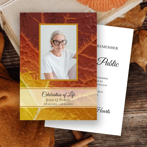 Shades of Autumn Celebration of Life Memorial Invitation