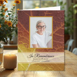 Shades of Autumn Funeral Memorial Sympathy Letterpress Thank You Card