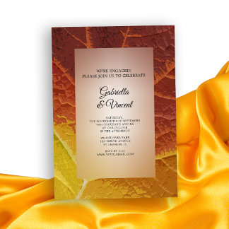 Shades of Autumn Leaf Engagement Party Invitation
