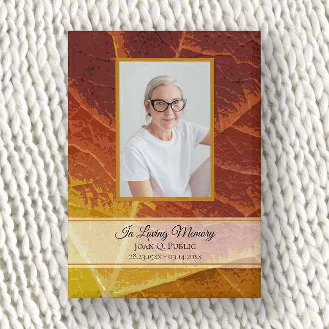 Shades of Autumn Leaf Funeral Memorial Button (Creator Uploaded)