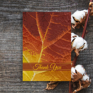 Shades of Autumn Leaf Thank You Notes - Flat Invitation