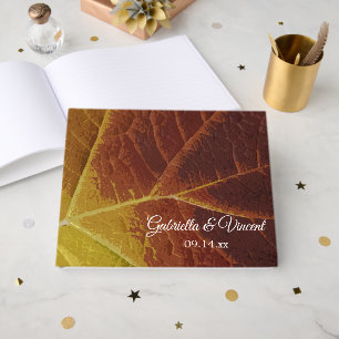 Shades of Autumn Leaf Wedding Guest Book