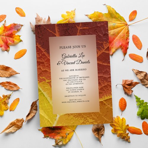 Shades of Autumn Leaf Wedding Invitation