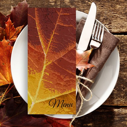 Shades of Autumn Leaf Wedding Menu