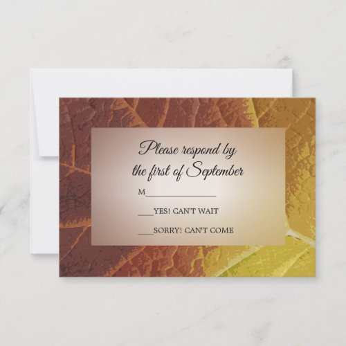 Shades of Autumn Leaf Wedding RSVP Response Card