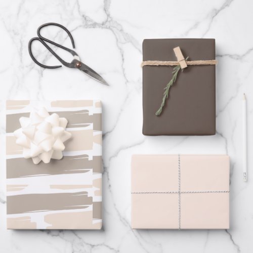 Shades of beige Paint Swipe Wrapping Paper Sheets