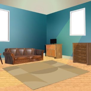 Shades of Beige Tan Geometric Shapes Design Rug