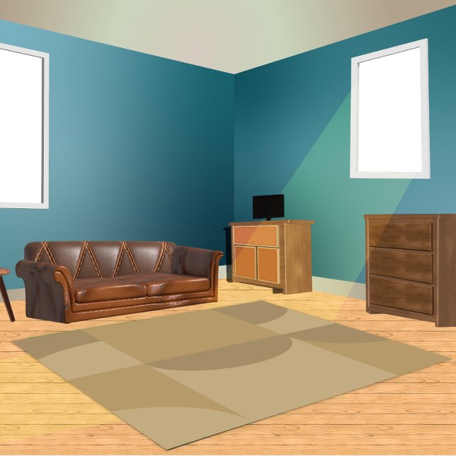 Shades of Beige Tan Geometric Shapes Design Rug (Creator Uploaded)