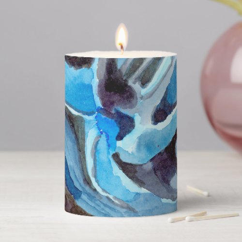 Shades of blue 3 x 4 Pillar Candle