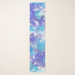 Shades of Blue Abstract Chiffon Scarf