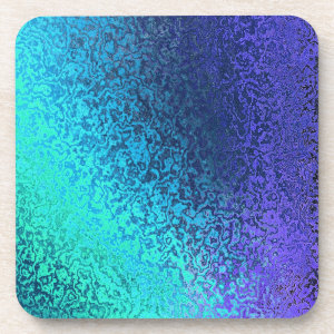 Shades of Blue Abstract Cork Coaster