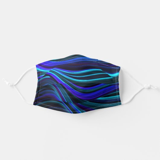 Shades of Blue Adult Cloth Face Mask (Front, Unfolded)