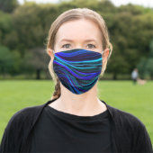Shades of Blue Adult Cloth Face Mask (Outside)
