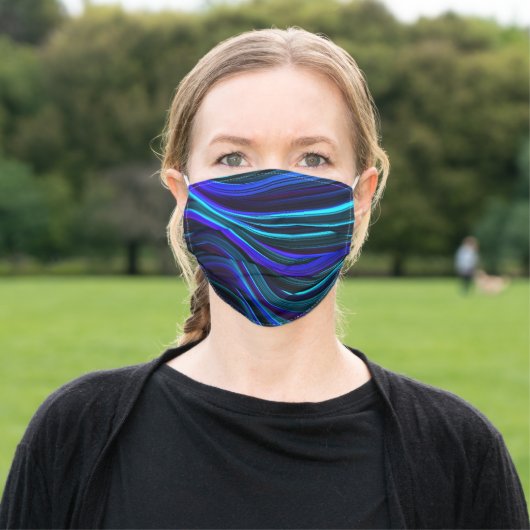 Shades of Blue Adult Cloth Face Mask (Outside)