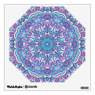 Shades of Blue and Lavender with White Mandala Wall Decal