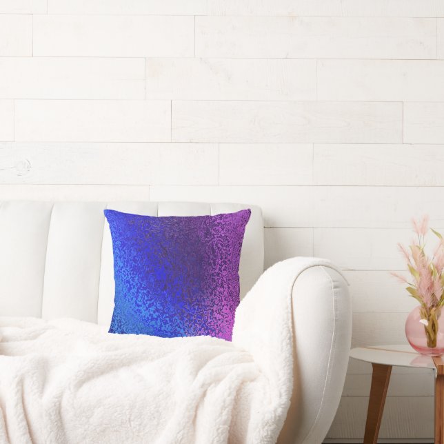 Shades of Blue and Purple Pattern Pillow (Couch)