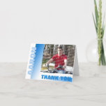 Shades of Blue Bar Mitzvah Thank You with Photo<br><div class="desc">Shades of Blue thank you note,  personalize with a name and favorite photo.  Compliments invitations.</div>