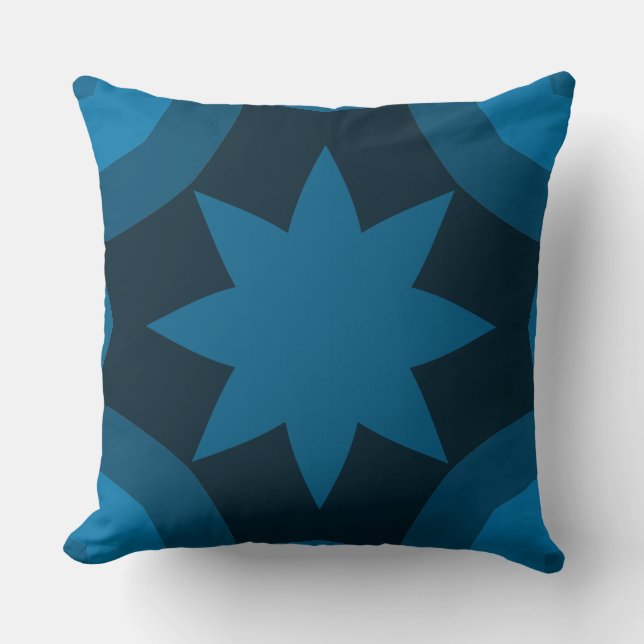 Shades of Blue Big Bold Throw Pillow (Front)