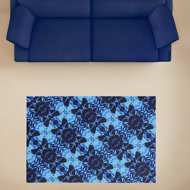 Shades of Blue Bold Pattern Rug (Creator Uploaded)