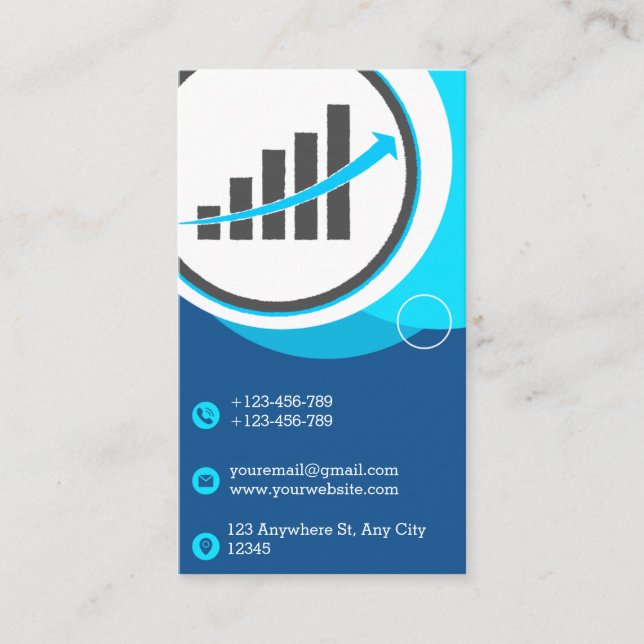 Shades of Blue Business Card (Front)