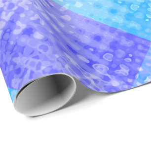 Shades of Blue Cool Upbeat Diamond Pattern Bubbly Wrapping Paper