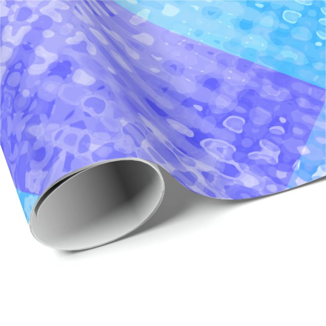 Shades of Blue Cool Upbeat Diamond Pattern Bubbly Wrapping Paper (Roll Corner)