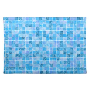 Shades Of Blue Cube Look Pattern Cloth Placemat by JLBIMAGES at Zazzle